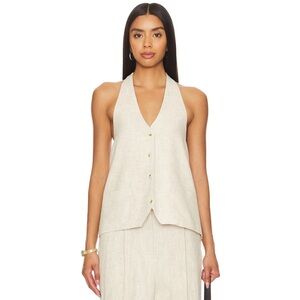 2 Lioness Hills Halter Tops Size 6 Oatmeal and White. TWO SHIRTS